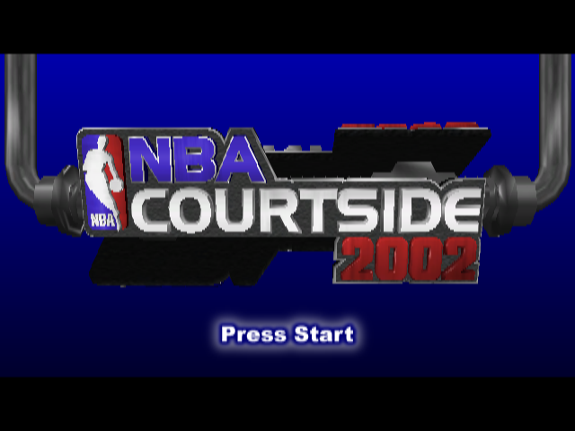 NBA Courtside 2002 title screen for Gamecube