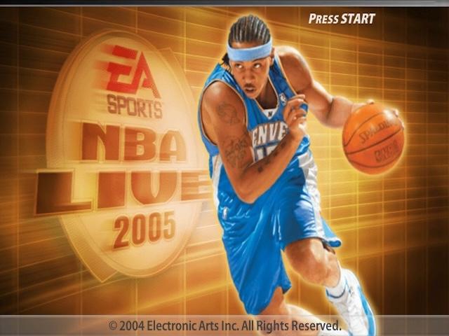 NBA Live 2005 title screen for Gamecube