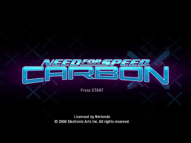 Need for Speed Carbon title screen for Gamecube
