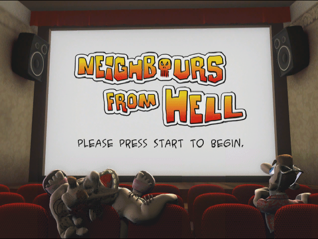 Neighbours from Hell title screen for Gamecube
