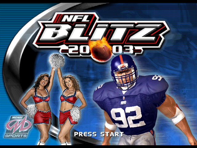 NFL Blitz 2003 title screen for Gamecube