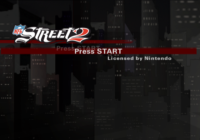 NFL Street 2 title screen for Gamecube