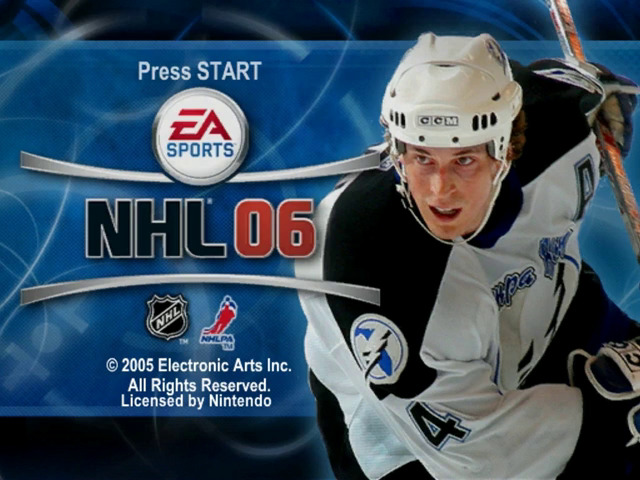 NHL 06 title screen for Gamecube
