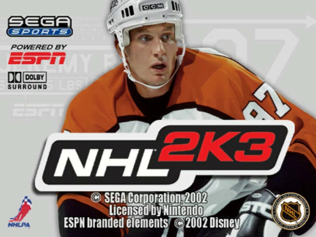 NHL 2K3 title screen for Gamecube