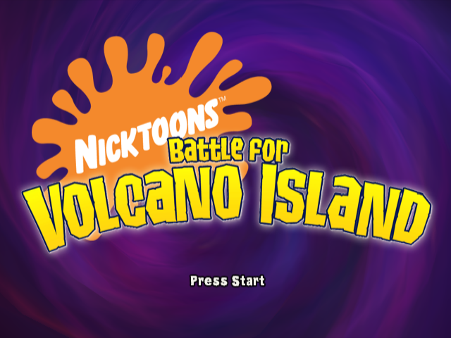 Nicktoons Battle for Volcano Island title screen for Gamecube