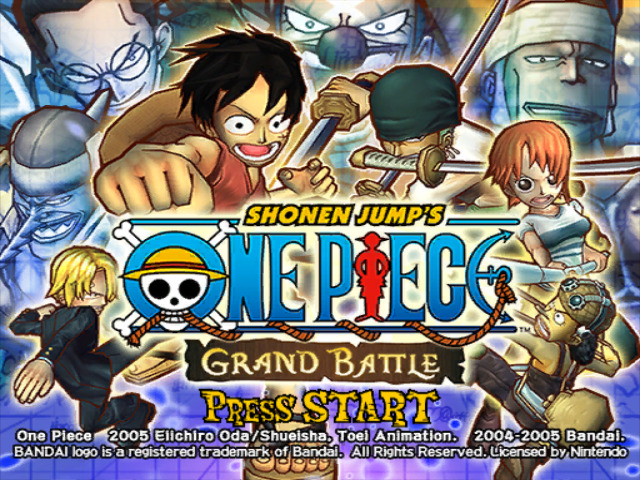 One Piece Grand Battle title screen for Gamecube