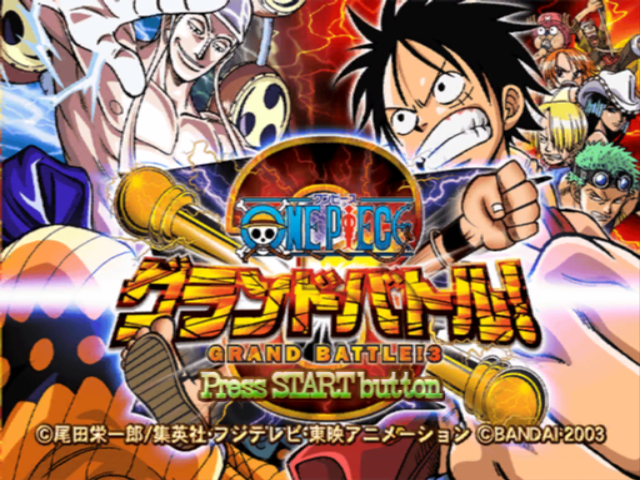 One Piece: Grand Battle 3 title screen for Gamecube