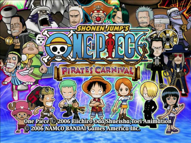 One Piece: Pirates' Carnival title screen for Gamecube