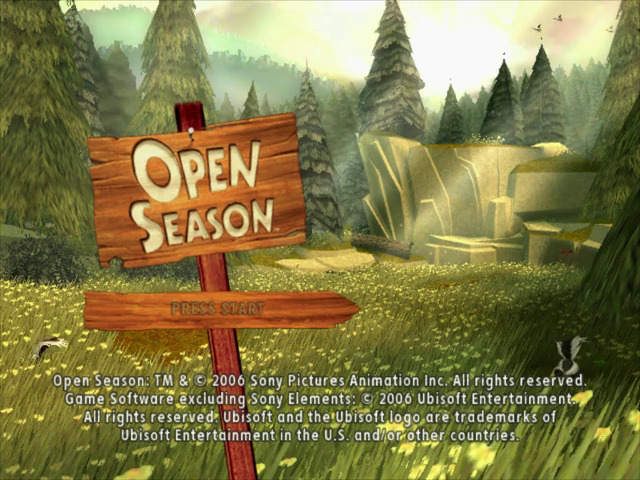 Open Season title screen for Gamecube