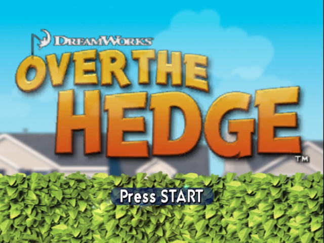 Over the Hedge title screen for Gamecube