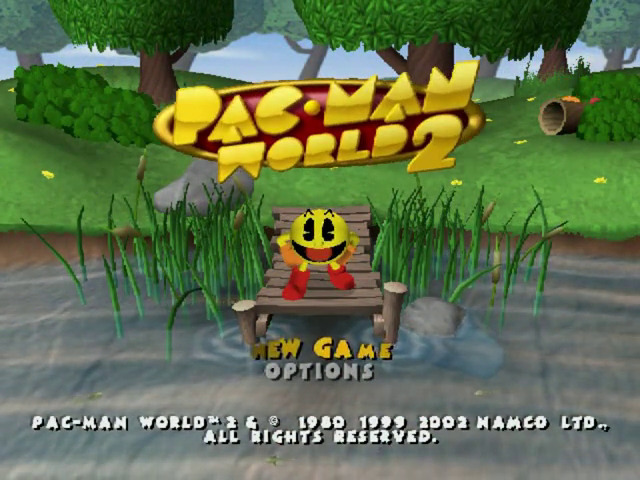 Pac-Man World 2 title screen for Gamecube