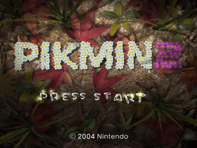 Pikmin 2 [Player's Choice] title screen for Gamecube