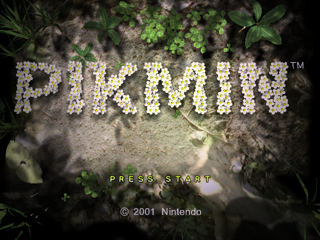 Pikmin [Player's Choice] title screen for Gamecube