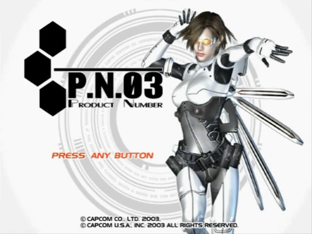 P.N. 03 title screen for Gamecube