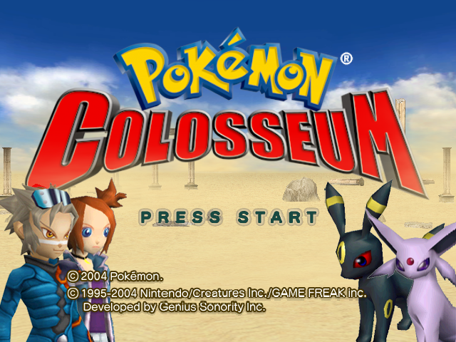 Pokemon Colosseum title screen for Gamecube