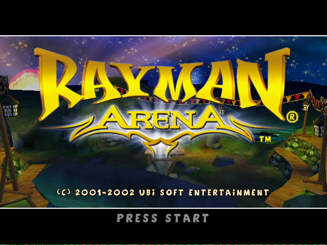 Rayman Arena title screen for Gamecube