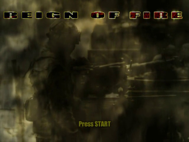 Reign of Fire title screen for Gamecube