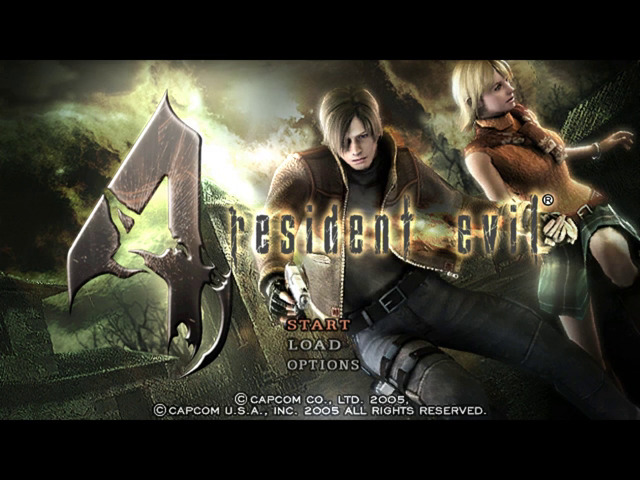 Resident Evil 4 title screen for Gamecube