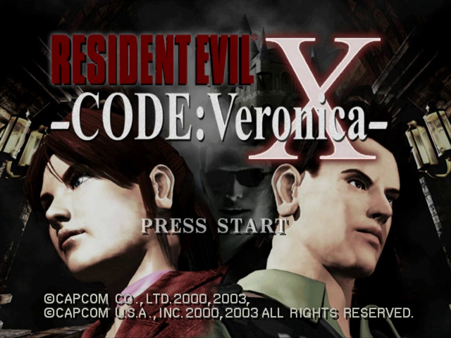 Resident Evil Code Veronica X title screen for Gamecube
