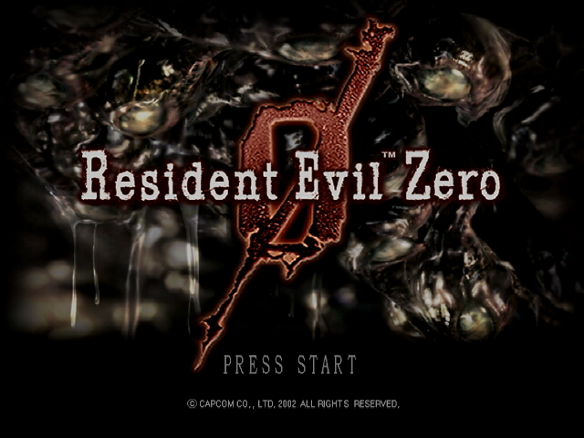 Resident Evil Zero title screen for Gamecube