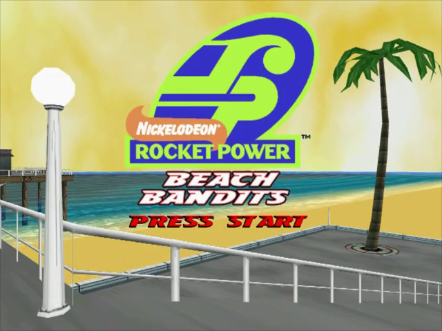 Rocket Power Beach Bandits title screen for Gamecube