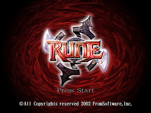 Rune title screen for Gamecube