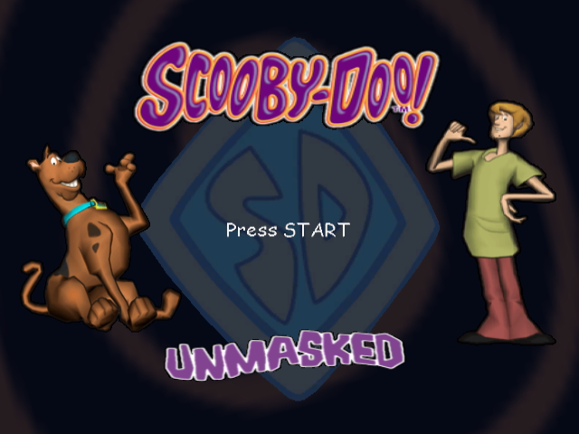 Scooby Doo Unmasked title screen for Gamecube