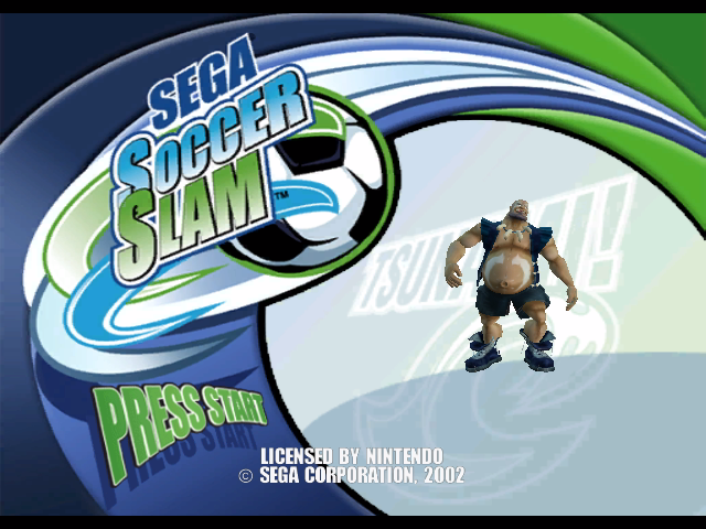Sega Soccer Slam title screen for Gamecube