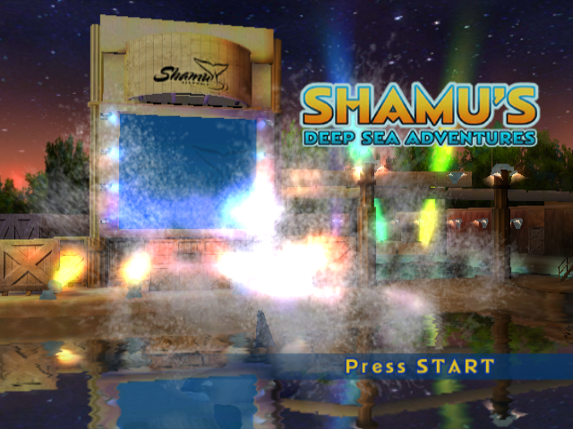 Shamu's Deep Sea Adventures title screen for Gamecube