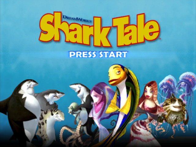 Shark Tale title screen for Gamecube