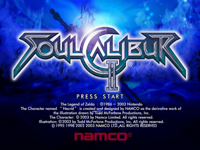 Soul Calibur II [Players Choice] title screen for Gamecube