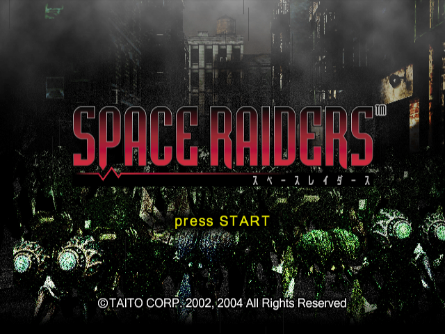 Space Raiders title screen for Gamecube
