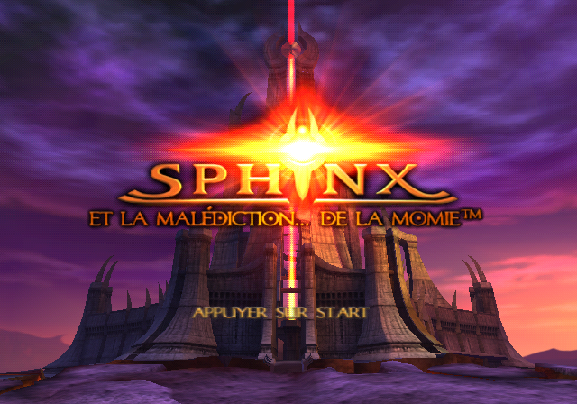 Sphinx and the Cursed Mummy title screen for Gamecube