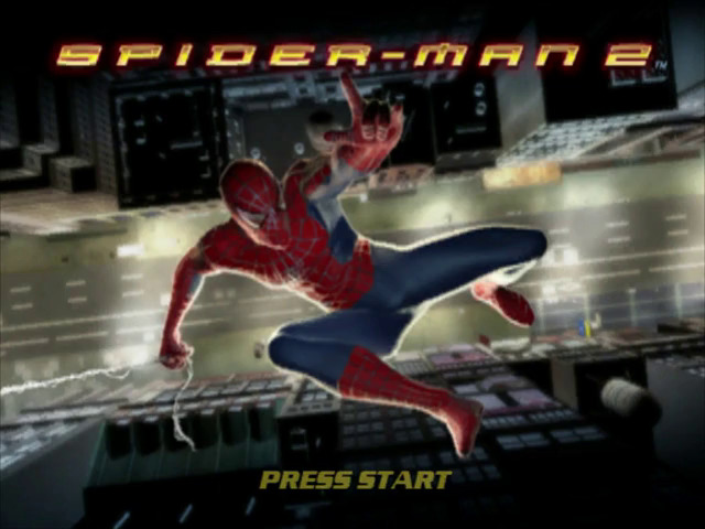 Spiderman 2 title screen for Gamecube