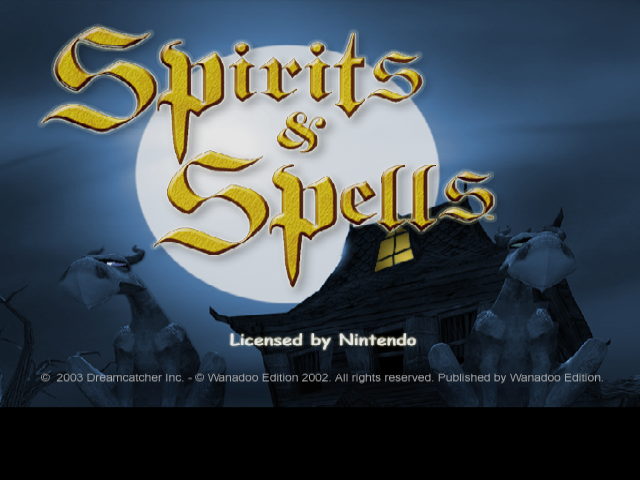 Spirits & Spells title screen for Gamecube