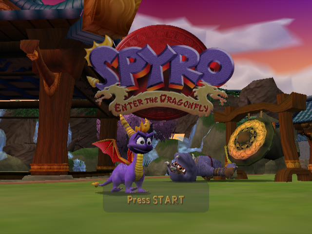 Spyro Enter the Dragonfly title screen for Gamecube