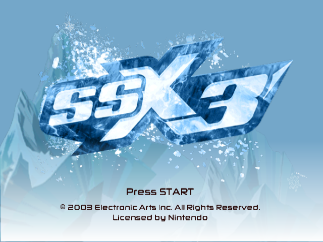 SSX 3 title screen for Gamecube