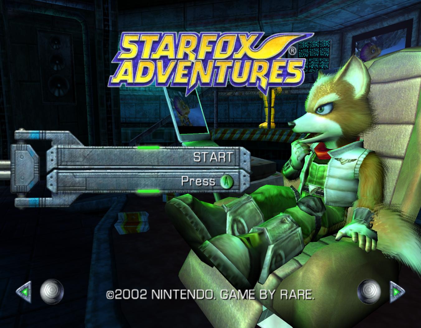 Star Fox Adventures title screen for Gamecube