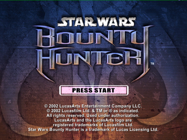 Star Wars Bounty Hunter title screen for Gamecube