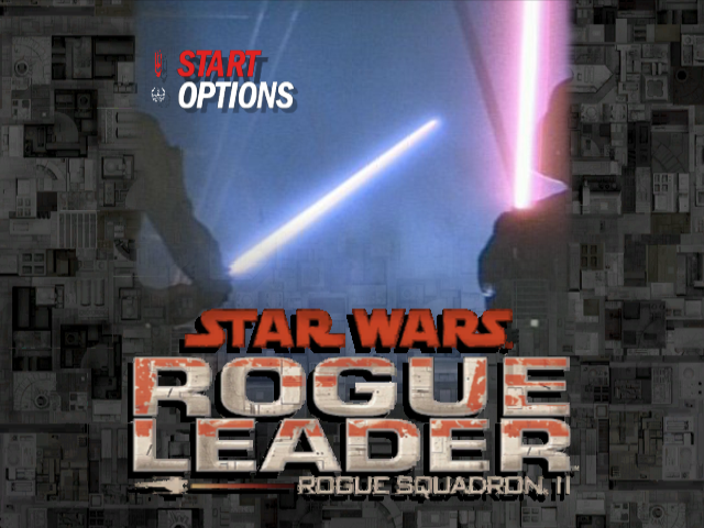 Star Wars Rogue Squadron II title screen for Gamecube