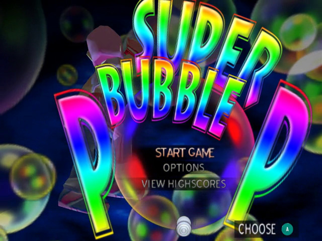 Super Bubble Pop title screen for Gamecube