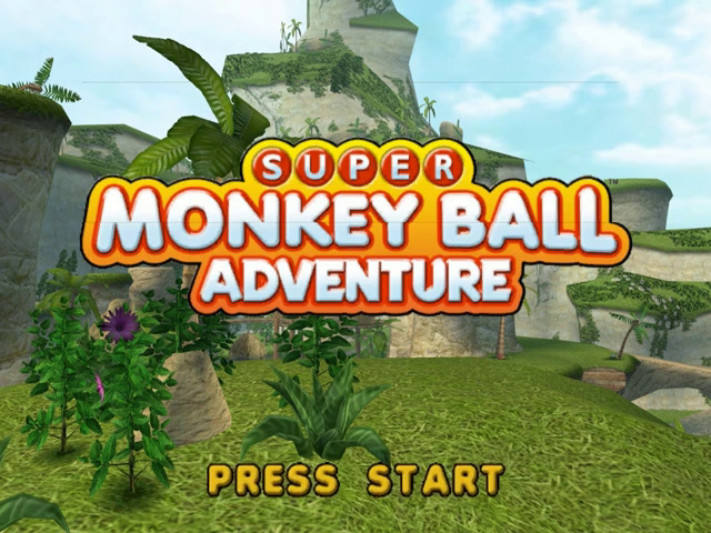 Super Monkey Ball Adventure title screen for Gamecube