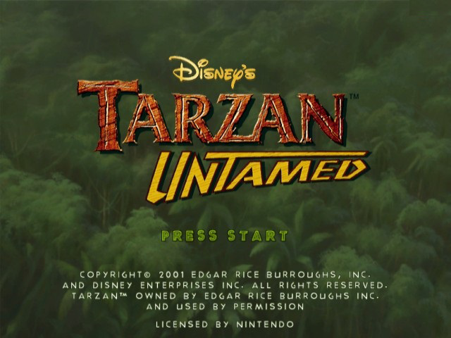 Tarzan Untamed title screen for Gamecube