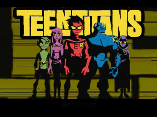 Teen Titans title screen for Gamecube