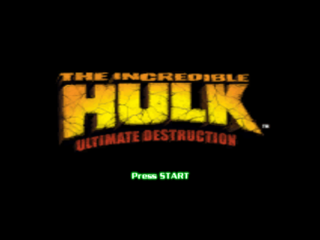 The Incredible Hulk Ultimate Destruction title screen for Gamecube