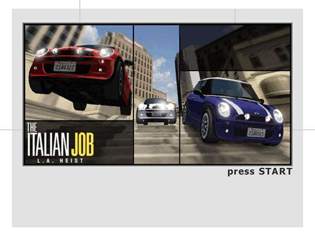 Italian Job: LA Heist title screen for Gamecube