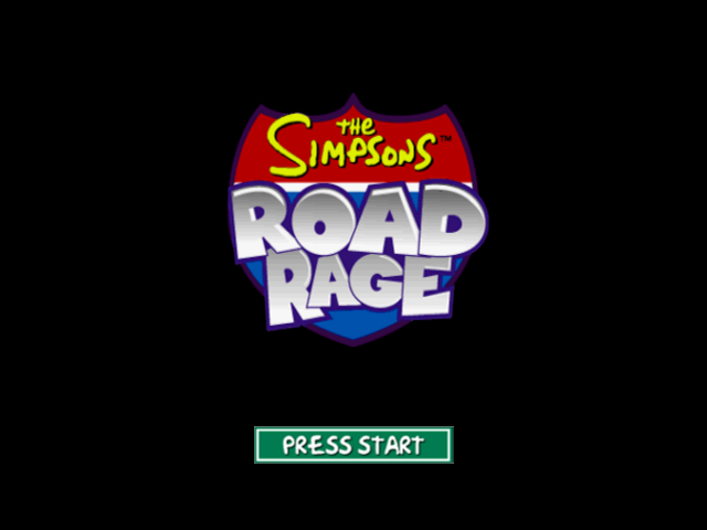 The Simpsons Road Rage title screen for Gamecube