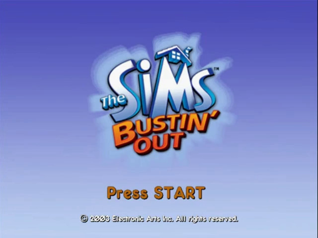 The Sims Bustin Out title screen for Gamecube