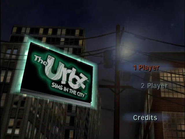The Urbz Sims in the City title screen for Gamecube