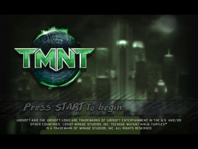 TMNT title screen for Gamecube